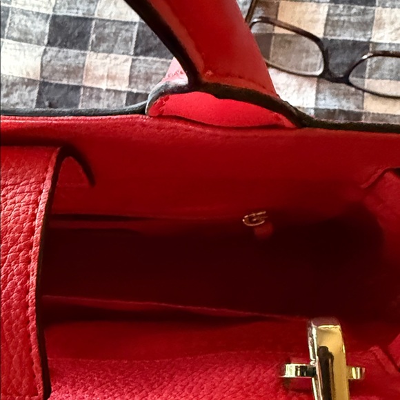 kate spade Red Embossed Leather Satchel with Shoulder Strap - Picture 4 of 6
